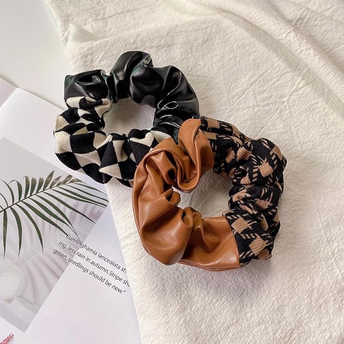 3 Pieces Women Hair Elastics Half Skin Half Fabric Strong Elastic Hold Hair Hold and Hold All Day - Image 5